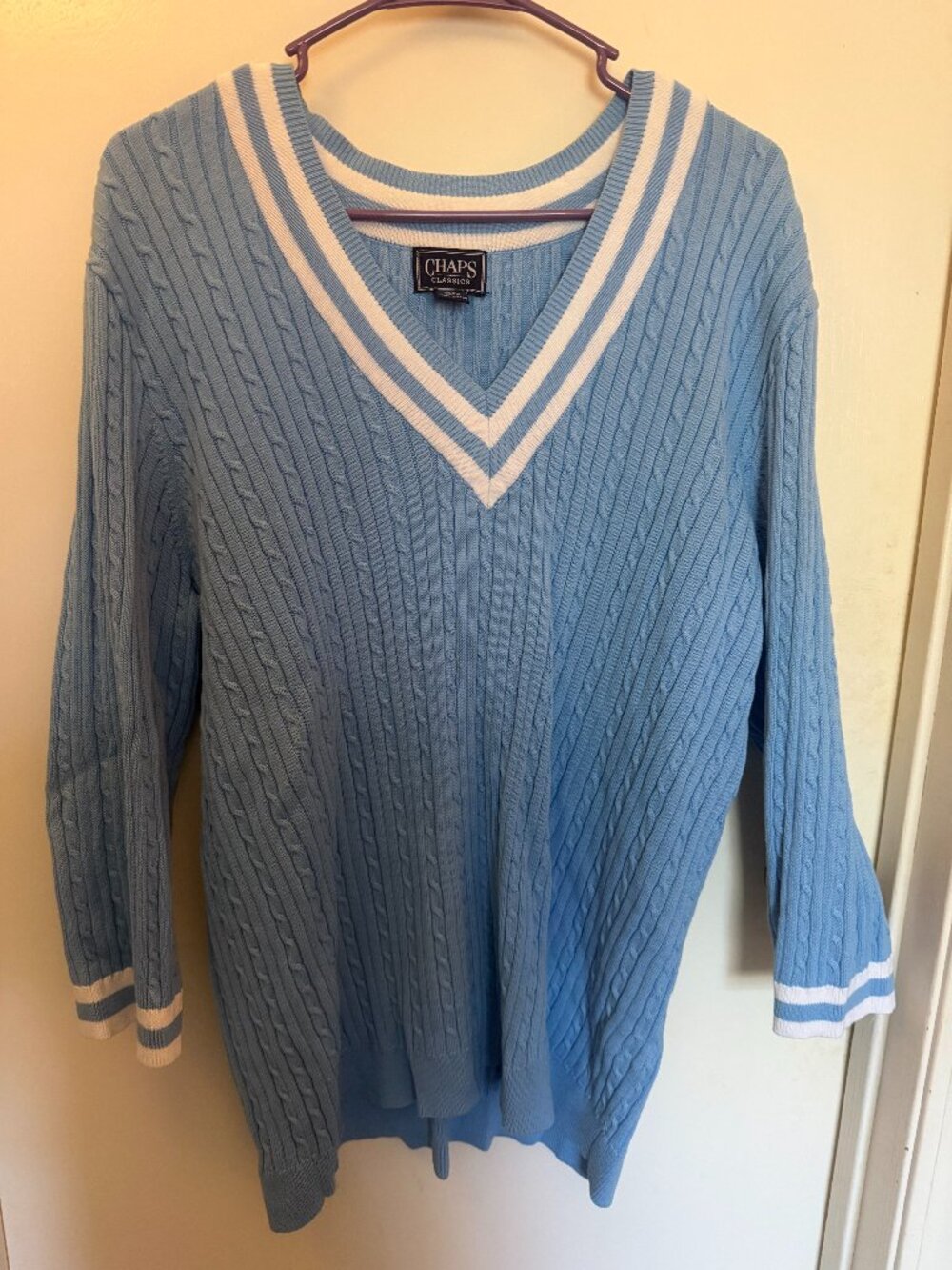 Chaps Baby Blue Sweater W 3X